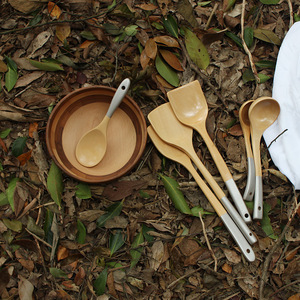 Wooden Spatula And Spoon Set 6 Pieces Nonstick Handle For Cooking And Serving - Product Image 4