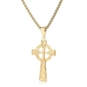 yunnique <b>Cross</b> Pendant Necklace Gold Zinc Alloy Geometric Design 60cm <b>Chain</b> Gift Jewelry - Product Image 1