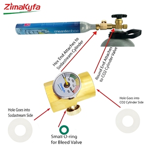 Adaptateur de station de remplissage de bouteilles de CO2 Zimakyfa RFA4SDC-E-G-N en laiton avec valve de purge pour bouteilles de soda TR21-4/W21.8/CGA320 usage domestique - Product Image 3