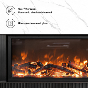 <span class=keywords><strong>Chimenea</strong></span> Eléctrica <span class=keywords><strong>Decorativa</strong></span> MEISU.CH con Llama Realista, Inserto de Leña Artificial, Pantalla de Imitación - Product Image 4
