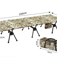 Lit de camp pliable en alliage d'aluminium léger et réglable en hauteur, pour 1 personne, idéal pour le camping en plein air, directement de l'usine