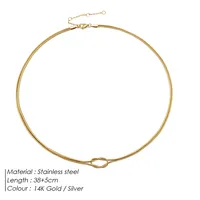 Collier pour femme EMANCO minimaliste et élégant en acier inoxydable plaqué or 14 carats avec chaîne en corde et pendentif nœud pour fiançailles