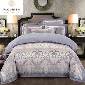 Flourish Personnaliser Luxe Queen King Sprei Draps En Coton Parure de lit Housse De Couette Coton Couette Parure de lit pour la maison - Product Image 2