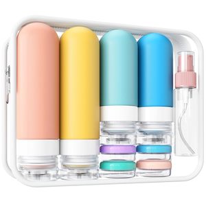 Ensemble de flacons de voyage en silicone anti-fuite personnalisés, 60 ml, lotion, shampoing, cosmétiques écologiques portables - Product Image 1