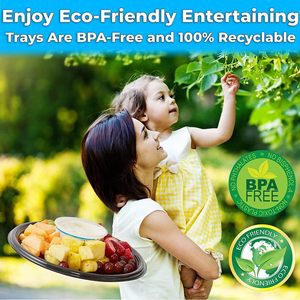 Premium 16 Inch Clear Plastic Dome <b>Lid</b> Round <b>Catering</b> <b>Tray</b> <b>With</b> <b>Lids</b> Ideal for Cake Display - Product Image 2