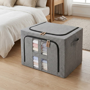 Sac de rangement pliable grande capacité <span class=keywords><strong>pour</strong></span> vêtements avec fermeture éclair, organisateur de garde-robe pliable <span class=keywords><strong>pour</strong></span> placard domestique - Product Image 6