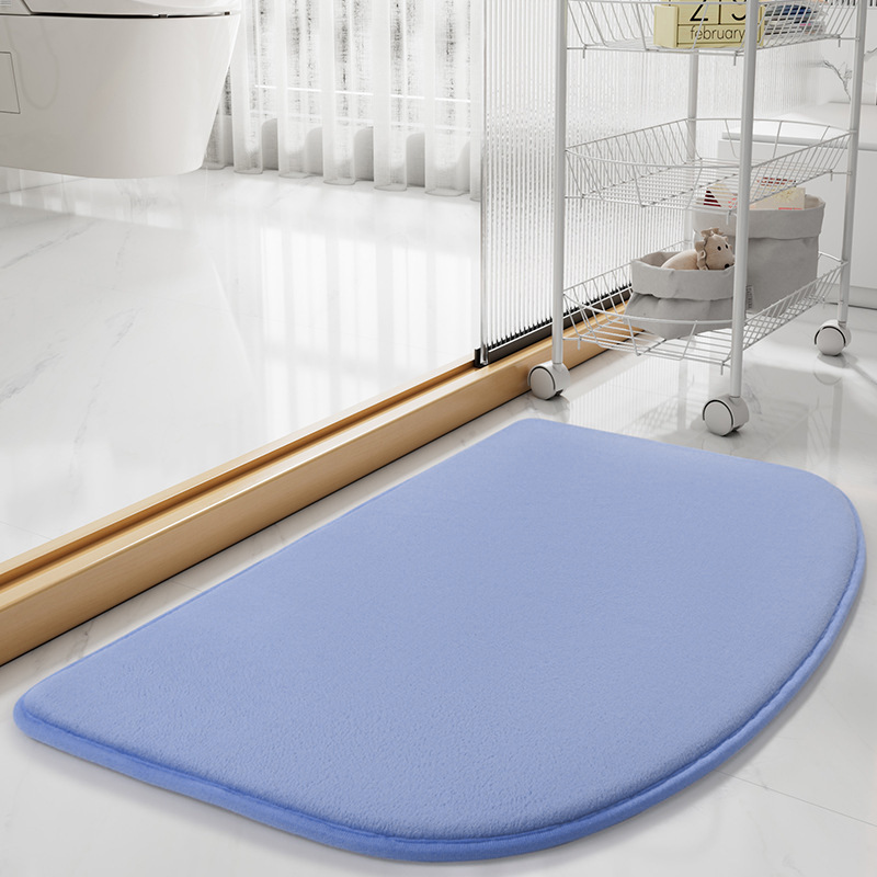 Memory Foam Bathroom Mat - Solid Light Blue