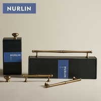 Poignées de tirage rétro en laiton massif bronze antique Nurlin pour portes et tiroirs de meubles CH034