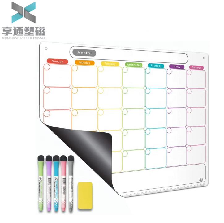 Горячая Распродажа 2021, еженедельный ежемесячный цветной магнитный календарь на заказ для кухни