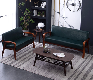 Grande sofà di grandi dimensioni moderna alta resilenza imbottito in pelle PU bracciolo accento sedia singolo con gambe in legno - Product Image 6