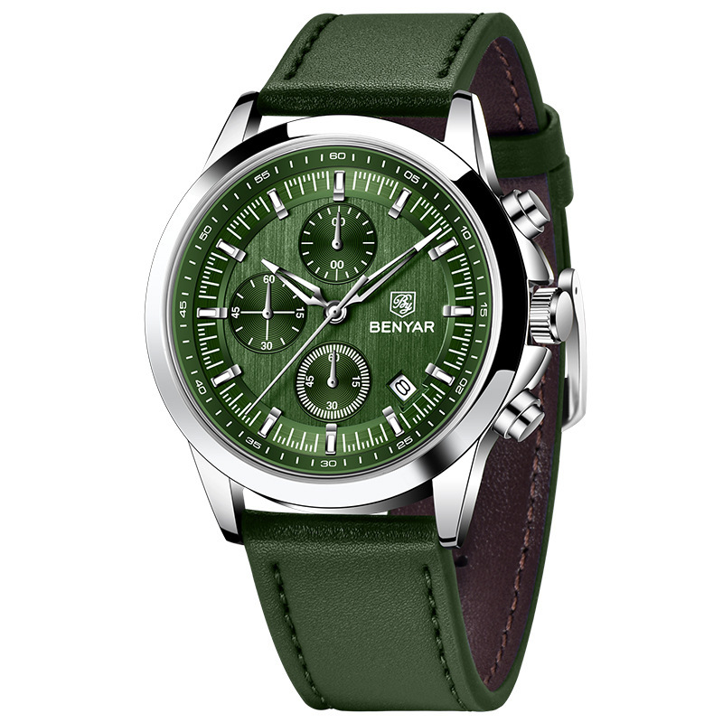 Green leather belt
