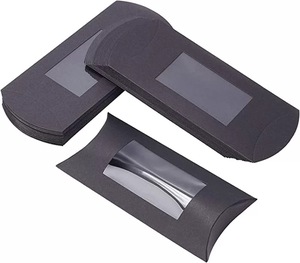 Caja de papel para dulces personalizada al por mayor, almohada de papel Kraft plegable <span class=keywords><strong>con</strong></span> ventana para <span class=keywords><strong>galletas</strong></span> - Product Image 5