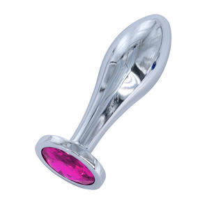 Set di 3 Pezzi S M L Grande Nuovo Plug Anale Rotondo a Goccia d'Acqua in Metallo Plug Anale in Acciaio Inossidabile con Pietra Giocattolo Sessuale - Product Image 4