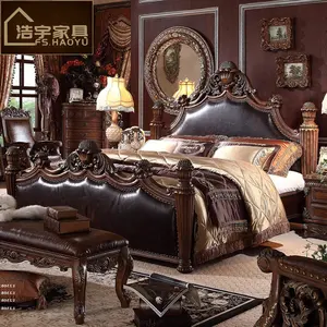 Franse Mode High-End Carving Craft Slaapkamer Massief Hout Antieke Koninklijke Bed Custom Meubels Klassieke Franse Meubels