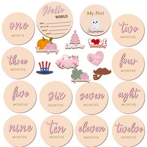 Disques de marquage des étapes mensuelles de bébé, Panneaux de marquage des étapes de bébé pour nouveau-né, Panneau d'annonce de naissance pour bébé de 1 à 12 mois, pour fête prénatale - Product Image 3