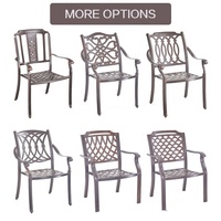 Chaise de jardin de luxe en fonte d'aluminium avec bras Design moderne pour cour extérieure Terrasse Restaurant Salle à manger Offre Spéciale extérieure