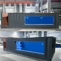 Piscine conteneurisée sur mesure avec fenêtre latérale en verre, piscine extérieure portable pour hôtel et complexe hôtelier