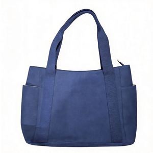 Custom Canvas <b>Gym</b> <b>Tote</b> Bag-Medium Size Sports <b>Tote</b> with Dual Side Pockets Heavy Duty Workout Bag Custom Logo Letter Pattern 12oz - Product Image 3