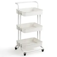 Rangement pour chariot utilitaire à roulettes, 3 niveaux, organisateur de panier Mobile, outil de chariot de cuisine ABS, mise à niveau