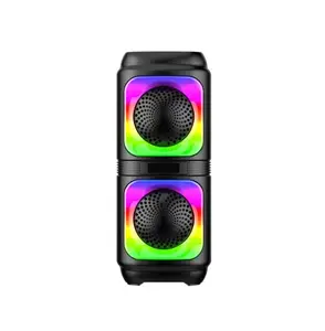 Dual 4 Zoll tragbare LED BT-Lautsprecher mit Subwoofer, wasserdichte Lautsprecher Wireless Loud mit Bass-HiFi-Audio, groß im Freien