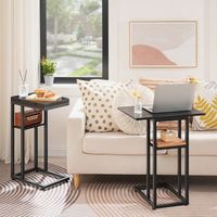 Vente en gros de tables d'appoint pliantes en forme de C, table d'appoint extensible en forme de C de marque HOOBRO, plateau TV pour canapé extensible pour le salon
