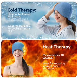 Ultra Flexible Cooling <b>Head</b> Cap One Size Fits Most Super Stretchable Skin Friendly Fabric for Hot Cold Therapy Pain Relief - Product Image 3