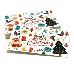 Custom 5x7 inches Christmas greeting card with 0.6mm PET for holiday gifts