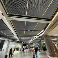 Plaque en métal expansé doré en aluminium, légère, pour grillage intérieur et maille d'aluminium minimaliste
