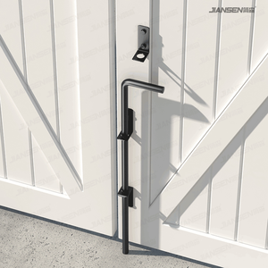 Stock local US, lot de 2 barres de porte battante robustes en métal de 18 pouces, neuves, en acier Gates, revêtement PVC noir, style moderne - Product Image 3