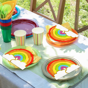 Fournitures arc-en-ciel arc-en-ciel décorations de fête d'<span class=keywords><strong>anniversaire</strong></span> feuille d'or métallique couleur jetable <span class=keywords><strong>serviette</strong></span> en <span class=keywords><strong>papier</strong></span> <span class=keywords><strong>serviette</strong></span> - Product Image 2