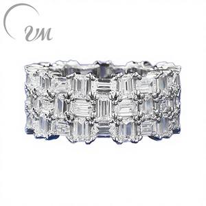 <span class=keywords><strong>UM</strong></span> JEWELRY Cincin Kawin Perak Sterling 925 Terlaris Berlapis Rhodium Full Zircon Potongan Marquise Model Eternity Band Trendi untuk Pesta - Product Image 1