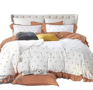 Factory directly supply hot sell microfiber polyester cotton duvet cover sets with fitted sheets adult all season home