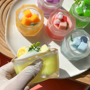 2025 simpatico Dessert a tema Kiwi Mango spremere budino tazza antistress giocattoli di rilassamento sensoriali a forma di <span class=keywords><strong>torta</strong></span> - Product Image 2