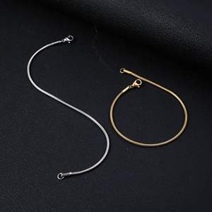 Pulsera de Cadena de Serpiente Redonda de Acero Inoxidable Chapada en Oro de 18k con PVD Plateado de Moda al por Mayor, Ancho de 0.9mm, 1.5mm, 2mm, 2.4mm, 3.2mm - Product Image 4