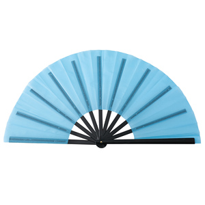 Gros personnalisé en plastique main Clap Rave grand en bois bambou ligne de danse Clacker mariage Clack ventilateurs pliants Sublimation blancs ventilateur - Product Image 4