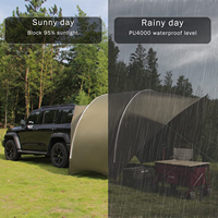 Auvent imperméable en forme de coquille d'oeuf pour voiture, auvent et abri solaire pour camping en plein air et tente de plage pour camping-car, remorque, pare-soleil