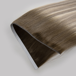 <span class=keywords><strong>Cabello</strong></span> humano ruso doble dibujado <span class=keywords><strong>ondulado</strong></span> rizado mezclado Rubio doble cara Invisible PU piel genio Cinta Larga trama extensión de <span class=keywords><strong>cabello</strong></span> - Product Image 3