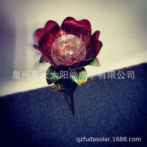 Solar Rose Flower Metal Garden <b>Light</b> LED Outdoor Solar Powered Water Resistant Free Standing Decorative <b>Landscape</b> Lamp - Product Image 2