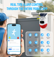 Alarme solaire WiFi étanche avec capteur de mouvement PIR, contrôle par application Tuya Smart, son et lumière, pour la sécurité domestique et la protection antivol