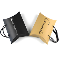 Emballage de boîte à oreiller en carton recyclé personnalisé, boîte à oreiller pliable, logo personnalisé