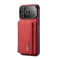 Dompet Kulit dengan Penyangga Retro Magnetik, Casing Lepas Pasang 2-IN-1 dengan Slot Kartu, Pelindung Anti Benturan untuk iPhone 17 18 Pro Max