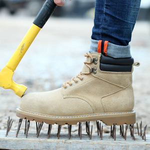 Bottes de sécurité en daim antidérapantes, chaussures de travail à la mode, en daim, avec des ciseaux, antidérapantes, pour équipements de bâtiment - Product Image 6