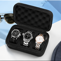 Étui à montres en EVA à 3 emplacements, boîte de rangement portable pour montres, design étanche et antichoc, logo personnalisé, fabrication en usine