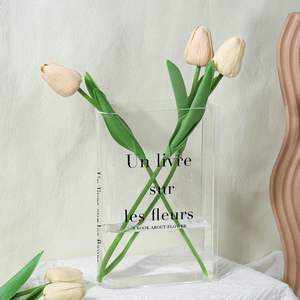 जिहांग फैक्टरी कस्टम ऐक्रेलिक वेस पारदर्शी पुस्तक आकार वेस - Product Image 3