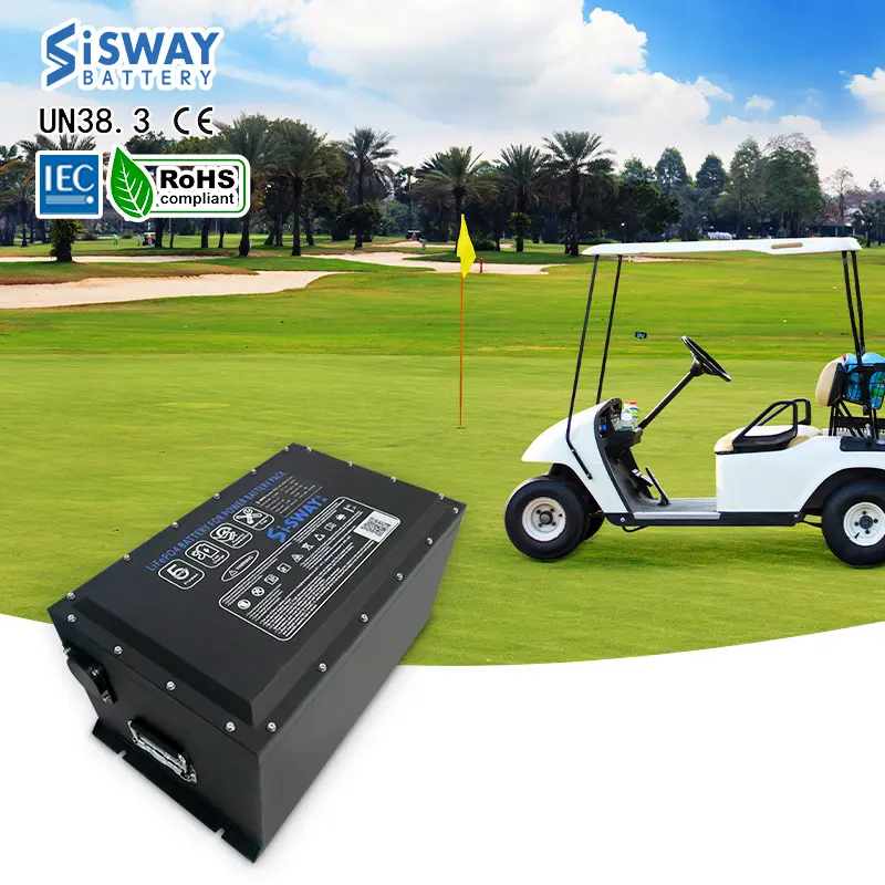 ISWAY paket baterai troli golf 48v 105ah baterai lithium ion 51.2V modul baterai BMS lifepo4 100AH untuk bus UTV/ATV