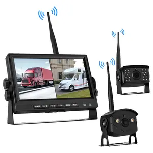 Caméra de recul sans fil numérique Ahd, double écran partagé de 7 pouces, système de Vision nocturne, aide à la marche arrière pour camion