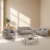 Canapé d'angle sectionnel moderne en tissu rembourré, confortable, avec rembourrage en mousse, pieds en acier inoxydable, modèle 460 pour salon