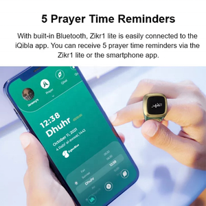 Zikr1 musulman Smart Ring étanche multifonctionnel numérique métal Mini taille anneau <span class=keywords><strong>de</strong></span> prière pour hommes - Product Image 3