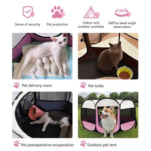 CHUUYU PET parc pour animaux de compagnie intérieur petits chiens chats tente Portable Pop Up chien chenil parc avec étui de transport pour chiens chats lapins - Product Image 3