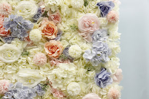 Vente en gros de fleurs artificielles en soie de haute qualité, roses et hortensias, décoration florale pour mariage, fête, événement, toile de fond - Product Image 4
